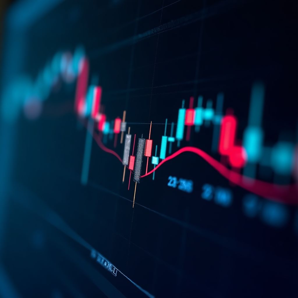 Gráfico del índice Merval en una pantalla de computadora