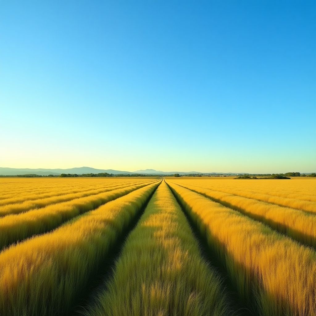 Campo de soja en la pampa argentina con un tractor moderno